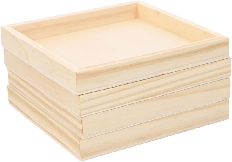 2 Sets Unfinished Wooden Puzzle Trays Shape Storage Organizer Easy Clean Crafting Home Decor - Image 1